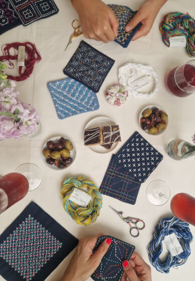 Sip and Stitch Sashiko Experience