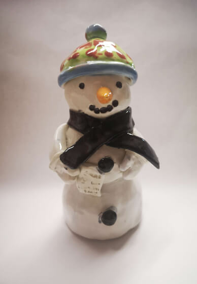 Snowman Pottery Class for Kids