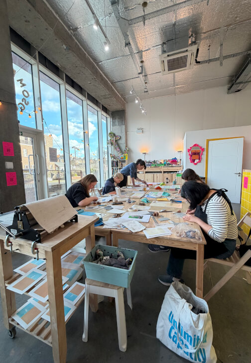Social Print Session – Gelli, Lino and Tetrapak