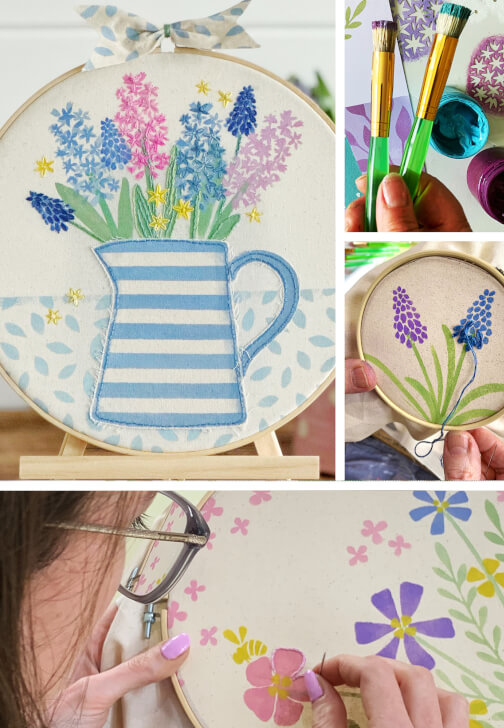 Stencil and Stitch Hoop-Art Workshop