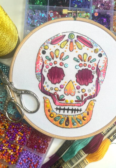 Sugar Skull Halloween Embroidery Workshop