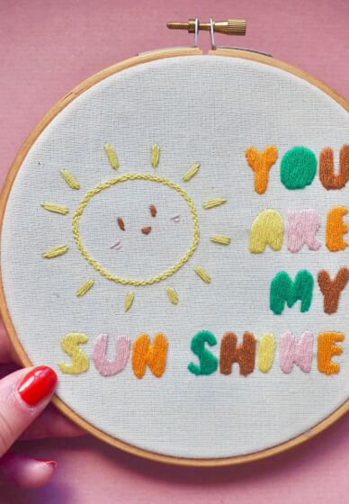 Sunshine Embroidery Hoop Craft Kit