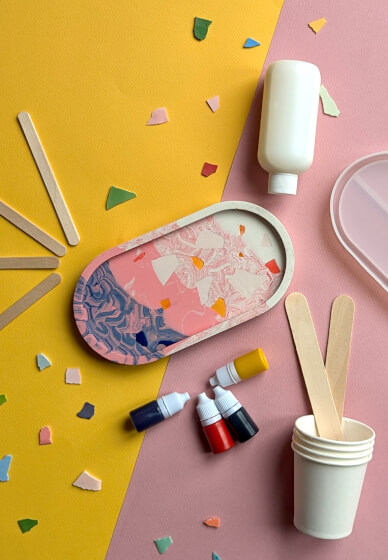 Terrazzo Tray Kit, Eco-resin Craft Kit, Workshop at Home