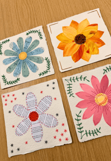 The Art of Paper Embroidery - Flower Head Collage Workshop