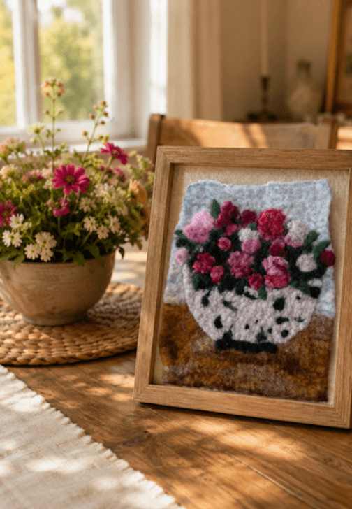 Two Projects in One Day - Wet Felted Purse and Picture Workshop