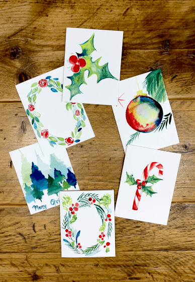 Watercolour Christmas Card Class - Paint Your Own