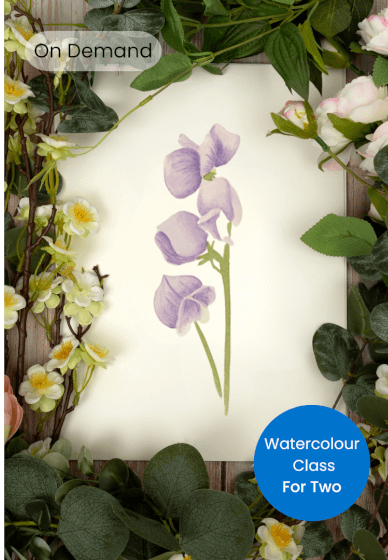A Creative Day Together On-Demand Sweet Pea Watercolour Class
