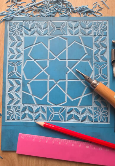 Arabesque Inspired Relief Printing Workshop