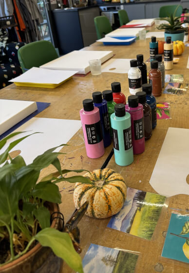 Autumn Painting on Canvas