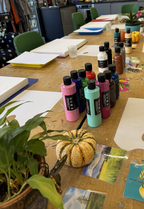 Autumn Painting on Canvas