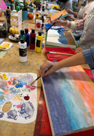 Autumn Painting on Canvas