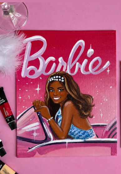 Barbie-Themed Pink Painting Party