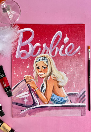 Barbie-Themed Pink Painting Party