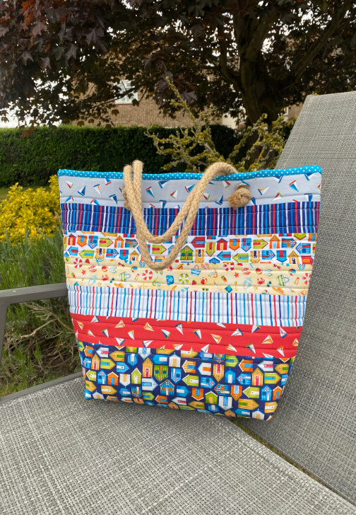 Beach-Themed Striped Tote Bag Workshop