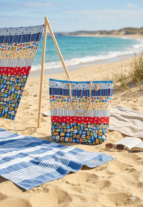 Beach-Themed Striped Tote Bag Workshop