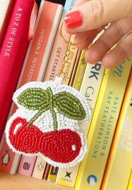 Beaded Cherry Keyring Embroidery Workshop for Beginners