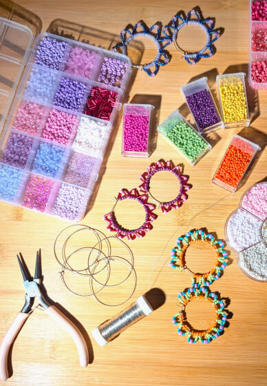 Beaded Flower Jewellery Workshop in a Real Artist's Studio