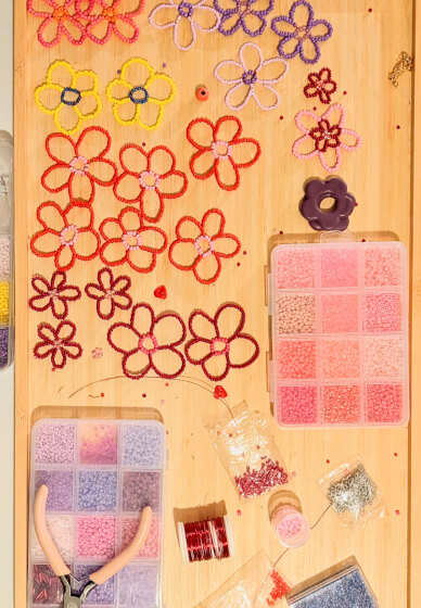 Beaded Flower Jewellery Workshop in a Real Artist's Studio