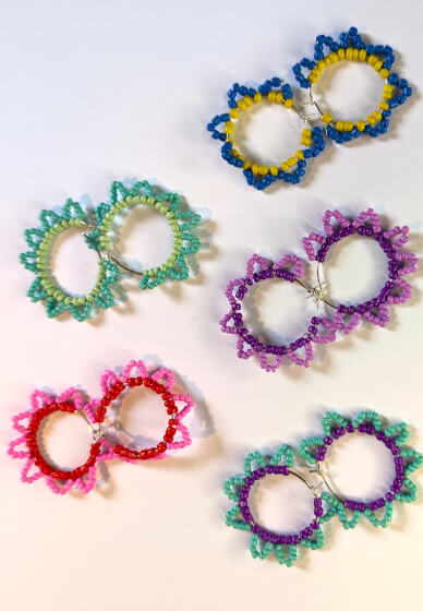 Beaded Flower Jewellery Workshop in a Real Artist's Studio
