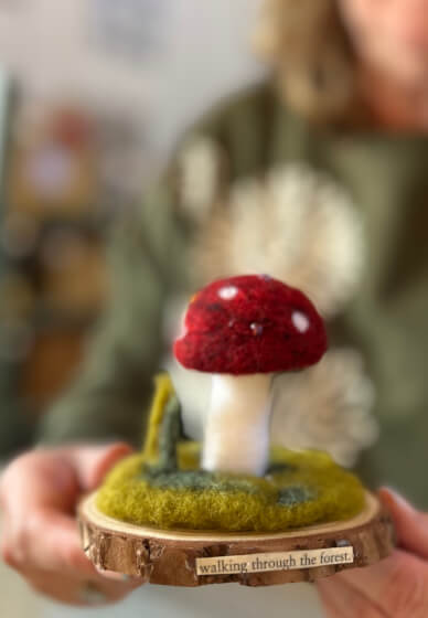 Beginners Needle Felted Mushroom Scene Workshop