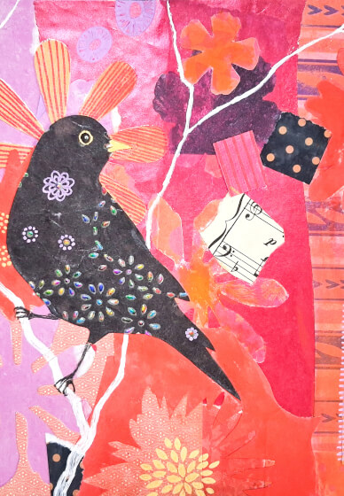 Bird Art Collage and Mixed Media Workshop