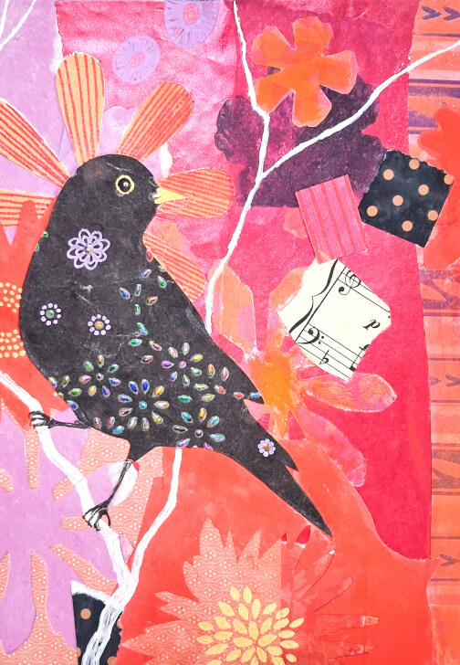 Bird Art Collage and Mixed Media Workshop