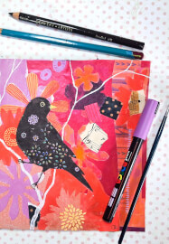 Bird Art Collage and Mixed Media Workshop