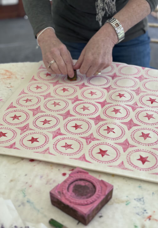 Block Print a Lampshade Skirt Workshop