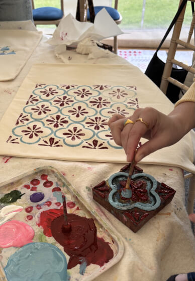Block Print a Lampshade Skirt Workshop