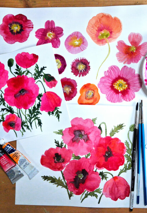 Bold and Vibrant Watercolour Florals Painting Workshop