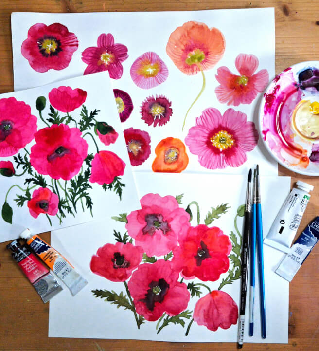 Bold and Vibrant Watercolour Florals Painting Workshop