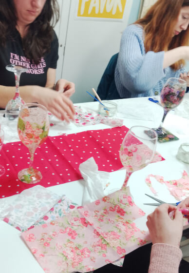 BYOB Decoupage Workshop: Wine Glass and Coaster