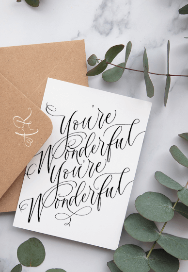 Calligraphic Card Design