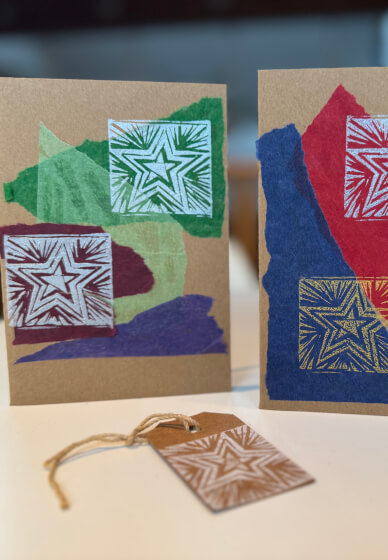 Cards and Gift Tags Lino Printing Class