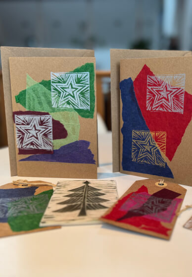 Cards and Gift Tags Lino Printing Class