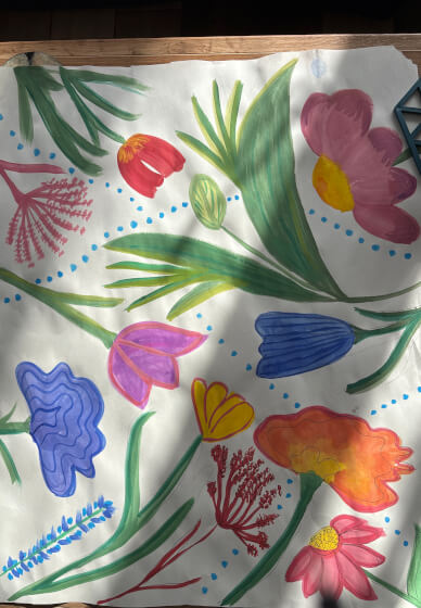 Collaborative Floral Mural Workshop for Women
