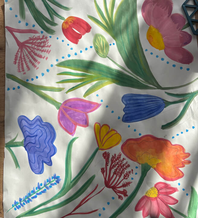 Collaborative Floral Mural Workshop for Women
