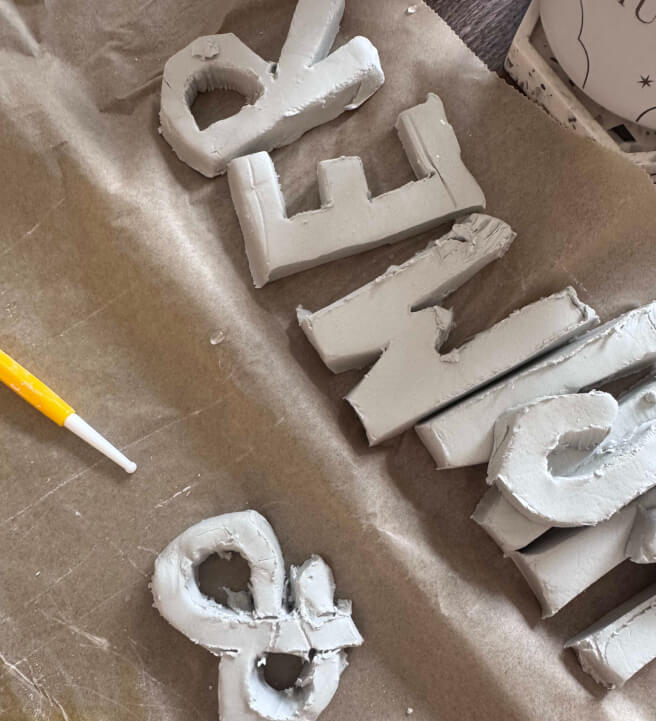 Clay Bubble Letter Painting Class