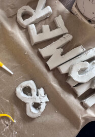 Clay Bubble Letter Painting Class