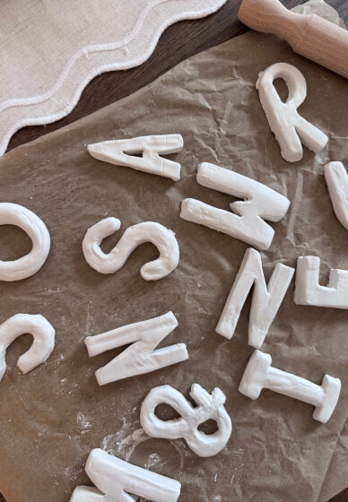 Clay Bubble Letter Painting Class