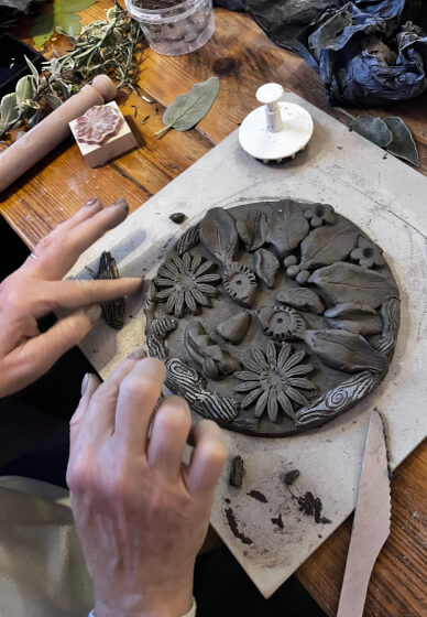 Clay Hand Building Class: Green Man Pottery Wall Plaque