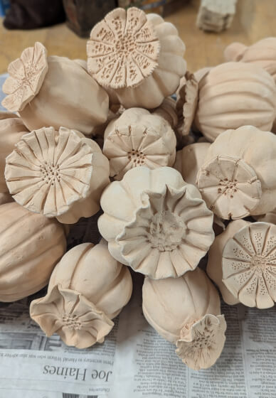Clay Poppy Seed Head Sculpture Workshop