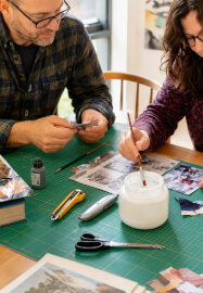 Collage Workshop in an Artist's Studio