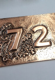 Copper Embossed House Number Plaque Workshop