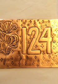 Copper Embossed House Number Plaque Workshop