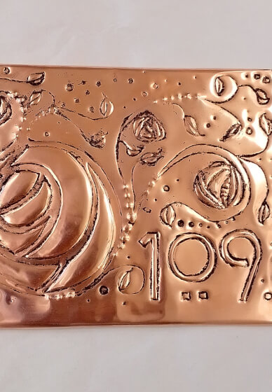 Copper Embossed House Number Plaque Workshop
