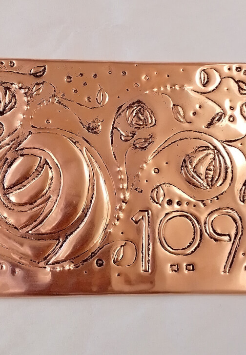 Copper Embossed House Number Plaque Workshop