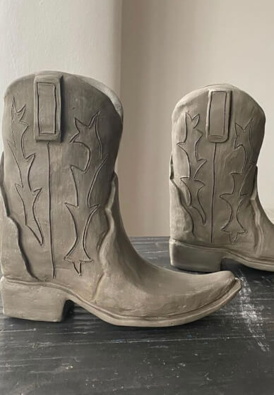 Cowboy Boot Vase Pottery Workshop