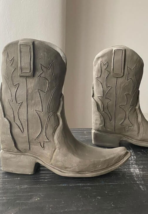 Cowboy Boot Vase Pottery Workshop