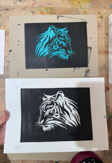 Lino Printmaking Workshop with Printing Press
